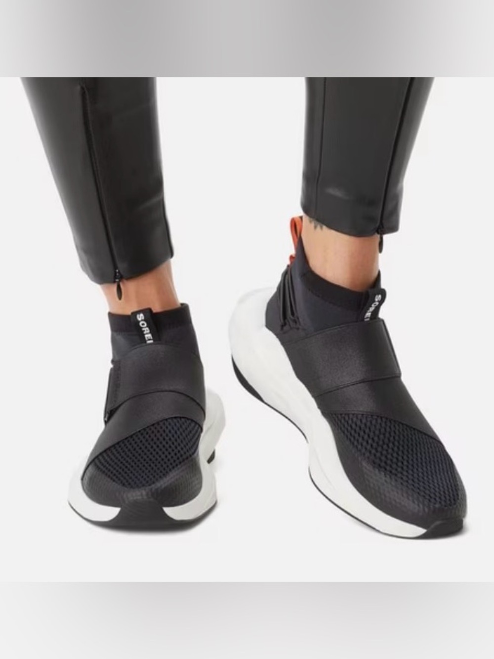 Sorel Explorer Defy Black Slip-On Sneakers - 8.5